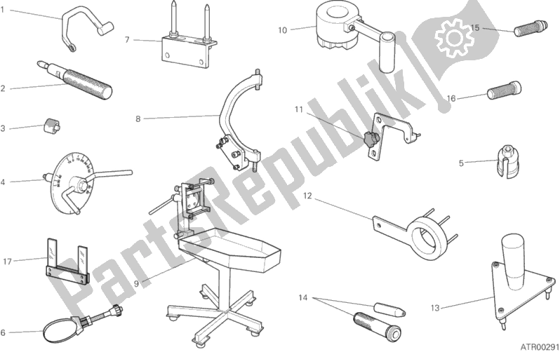 Alle onderdelen voor de 001 - Werkplaatsgereedschap van de Ducati Diavel AMG 1200 2013